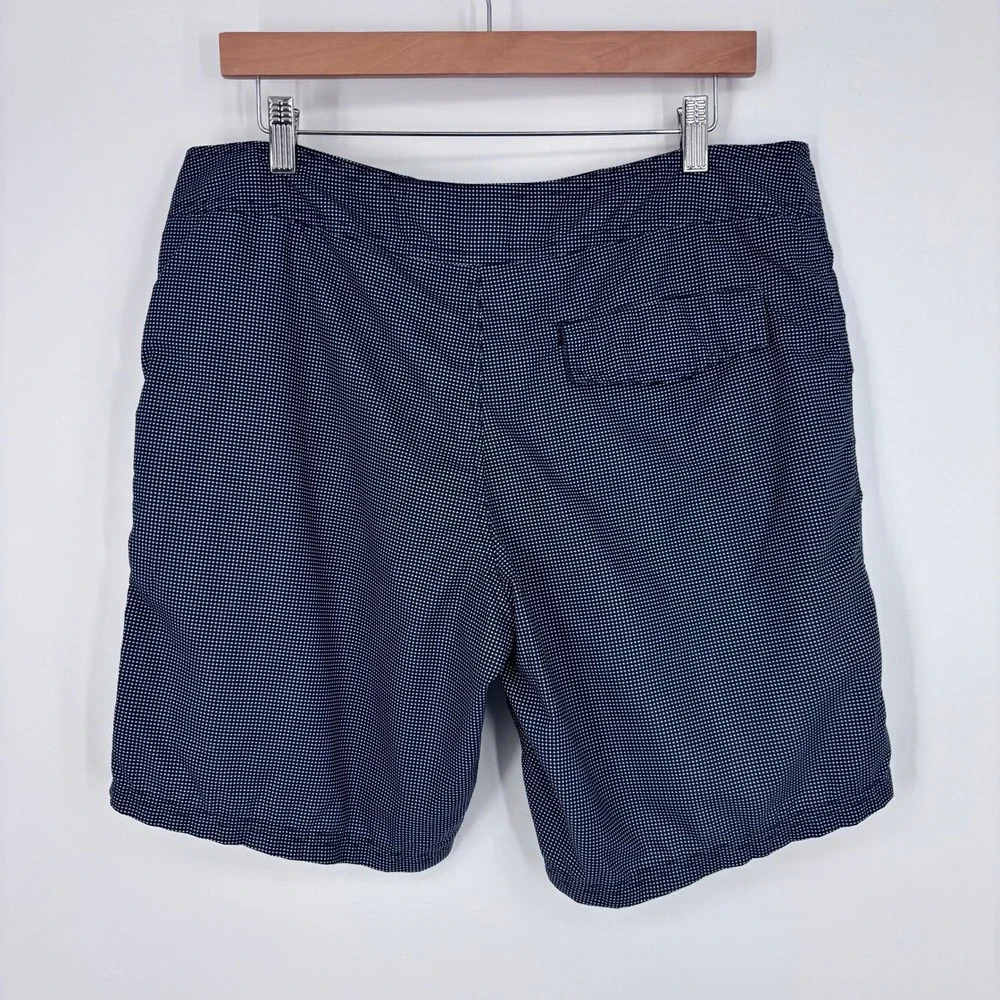 Giorgio Armani Navy Polka Dot Mesh Lined Swim Trunks Men M Board Shorts Italy